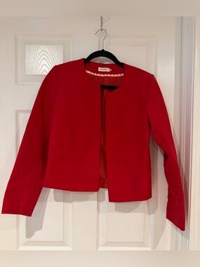 Hippocampe Paris Red Cotton Blend Blazer France 40 US M Classic French Style